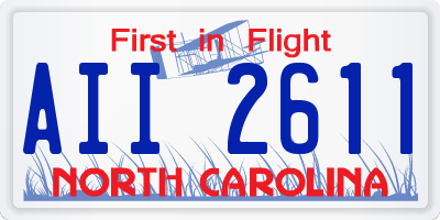 NC license plate AII2611