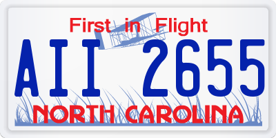 NC license plate AII2655