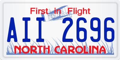 NC license plate AII2696