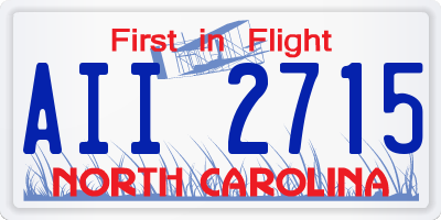 NC license plate AII2715