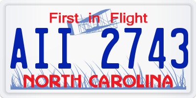 NC license plate AII2743
