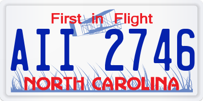NC license plate AII2746
