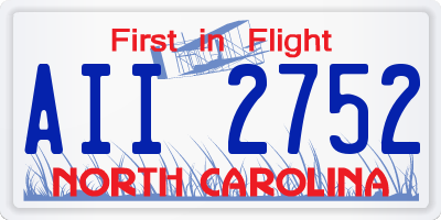 NC license plate AII2752