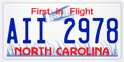 NC license plate AII2978