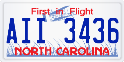 NC license plate AII3436