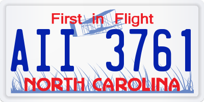 NC license plate AII3761