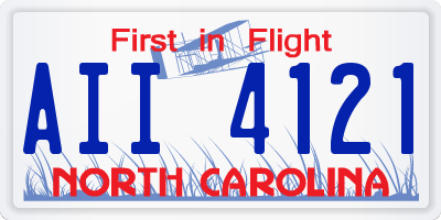 NC license plate AII4121