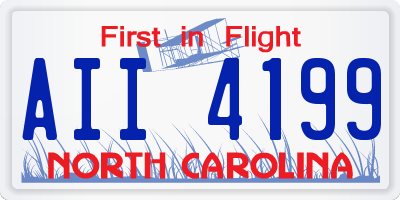 NC license plate AII4199
