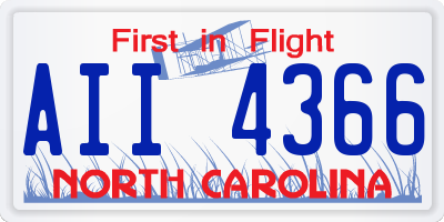 NC license plate AII4366