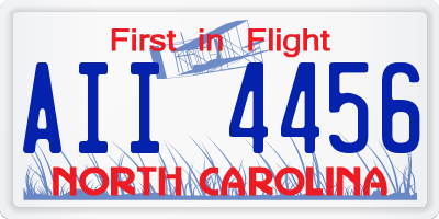NC license plate AII4456