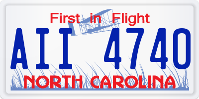 NC license plate AII4740