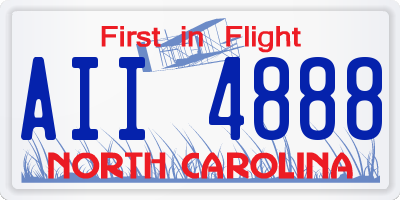 NC license plate AII4888