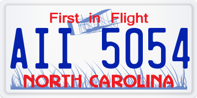 NC license plate AII5054
