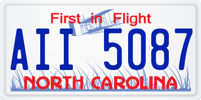 NC license plate AII5087