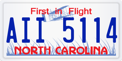 NC license plate AII5114