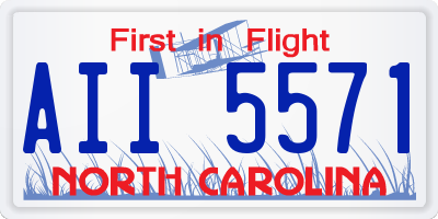 NC license plate AII5571