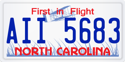 NC license plate AII5683