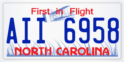 NC license plate AII6958