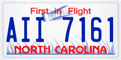 NC license plate AII7161