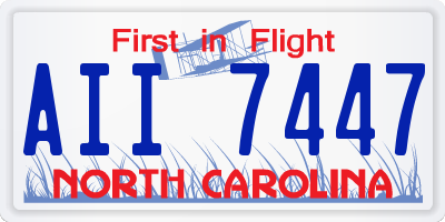 NC license plate AII7447