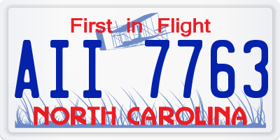 NC license plate AII7763