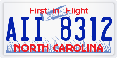 NC license plate AII8312