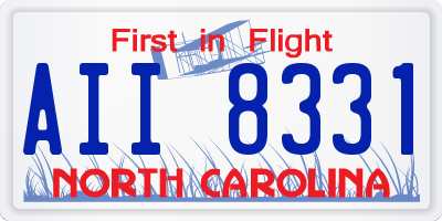 NC license plate AII8331