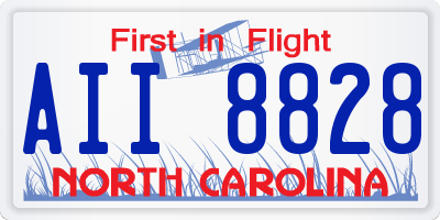 NC license plate AII8828