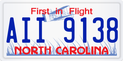 NC license plate AII9138