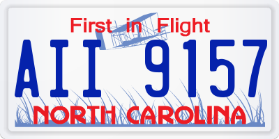 NC license plate AII9157