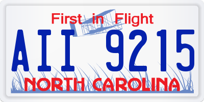 NC license plate AII9215