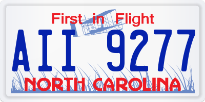 NC license plate AII9277