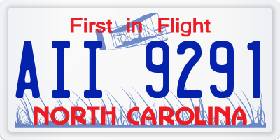 NC license plate AII9291