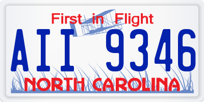 NC license plate AII9346