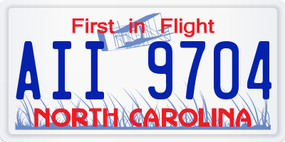 NC license plate AII9704