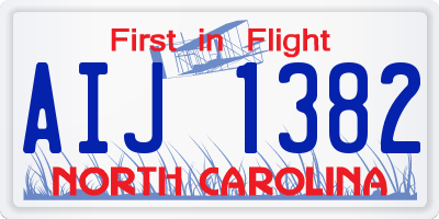 NC license plate AIJ1382