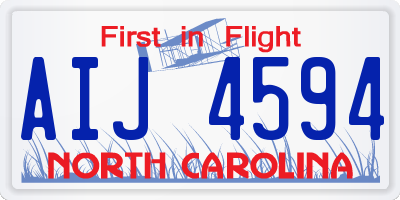 NC license plate AIJ4594