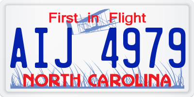 NC license plate AIJ4979