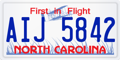 NC license plate AIJ5842