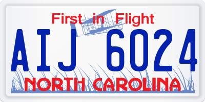 NC license plate AIJ6024