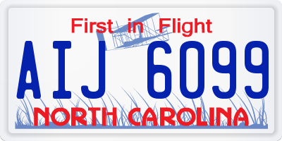 NC license plate AIJ6099