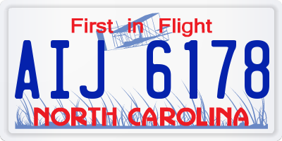 NC license plate AIJ6178