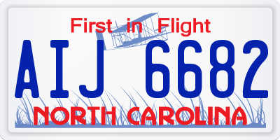 NC license plate AIJ6682