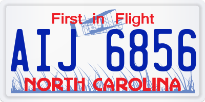 NC license plate AIJ6856