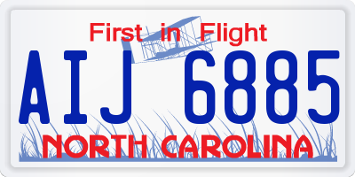 NC license plate AIJ6885