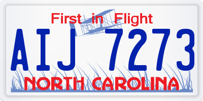 NC license plate AIJ7273