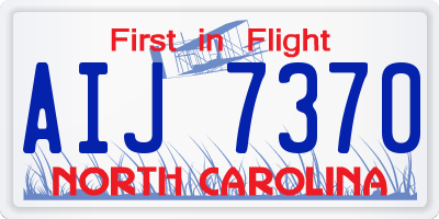 NC license plate AIJ7370