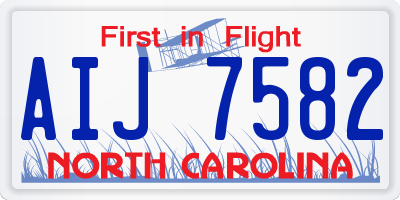 NC license plate AIJ7582