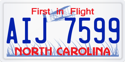NC license plate AIJ7599