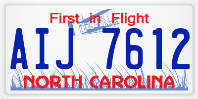 NC license plate AIJ7612